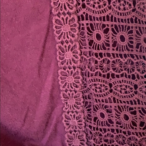 American eagle purple lace 3/4 sleeve top - Picture 3 of 4
